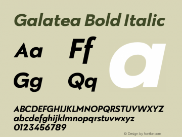 Galatea-BoldItalic Version 1.000;PS 001.000;hotconv 1.0.88;makeotf.lib2.5.64775;com.myfonts.easy.fenotype.galatea.bold-italic.wfkit2.version.5dk1图片样张