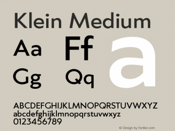 Klein-Medium Version 1.102;hotconv 1.0.109;makeotfexe 2.5.65596图片样张