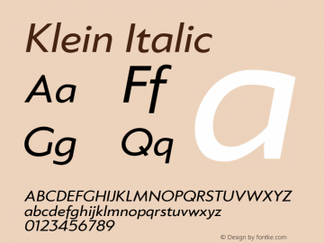 Klein-Italic Version 1.102;hotconv 1.0.109;makeotfexe 2.5.65596图片样张