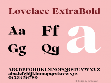 Lovelace-ExtraBold Version 1.000;hotconv 1.0.109;makeotfexe 2.5.65596图片样张