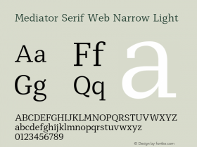 Mediator Serif Web Narrow Light Version 1.0W图片样张