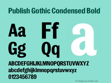 Publish Gothic Condensed Bold Version 1.000;hotconv 1.0.109;makeotfexe 2.5.65596图片样张