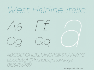 West Hairline Italic Version 1.000 | web-otf图片样张