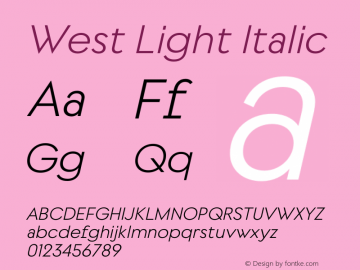 West Light Italic Version 1.000 | web-otf图片样张
