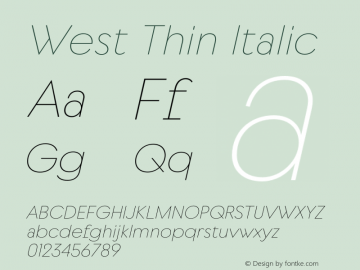 West Thin Italic Version 1.000 | web-otf图片样张