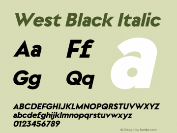 West Black Italic Version 1.000 | web-otf图片样张