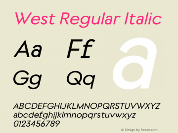 West Italic Version 1.000 | web-otf图片样张