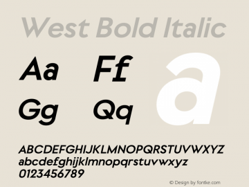West Bold Italic Version 1.000 | web-otf图片样张