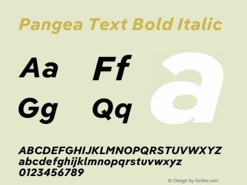 Pangea Text Bold Italic Version 1.002 | web-otf图片样张