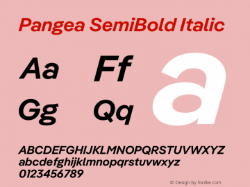 Pangea SemiBold Italic Version 1.002 | web-otf图片样张
