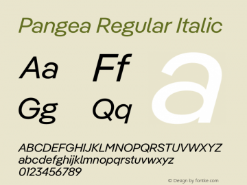 Pangea Italic Version 1.002 | web-otf图片样张