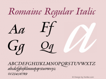 Romaine Italic Version 1.001 | web-otf图片样张