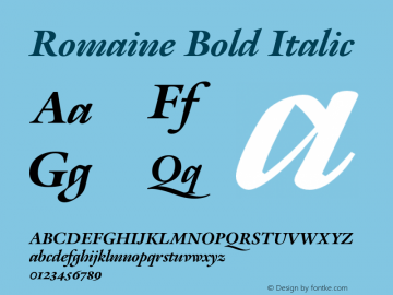 Romaine Bold Italic Version 1.001 | web-otf图片样张