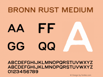 Bronn Rust Medium Version 1.000;PS 001.000;hotconv 1.0.70;makeotf.lib2.5.58329图片样张