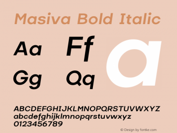 Masiva-BoldItalic Version 001.001 ;YWFTv17图片样张