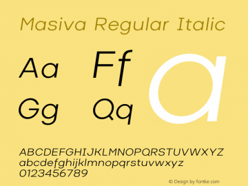 Masiva-RegularItalic Version 001.001 ;YWFTv17图片样张