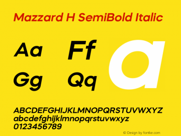 MazzardH-SemiBoldItalic Version 1.000图片样张