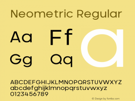 Neometric-Regular Version 1.000;PS 001.000;hotconv 1.0.88;makeotf.lib2.5.64775;YWFTv17图片样张