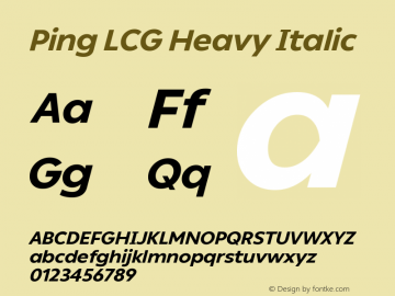 PingLCG-HeavyItalic Version 1.00 | w-rip DC20190320图片样张