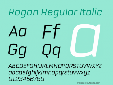 Rogan-RegularItalic Version 1.000图片样张