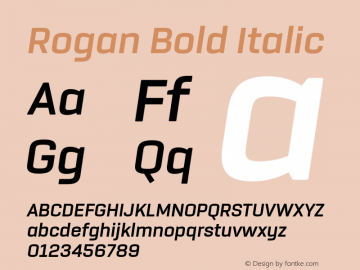 Rogan-BoldItalic Version 1.000图片样张