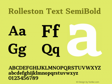 RollestonText-SemiBold Version 1.000图片样张