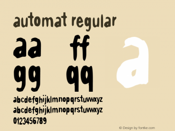 Automat Regular Macromedia Fontographer 4.1.4 8/13/04 Font Sample