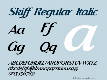 Skiff-RegularItalic Version 1.000图片样张