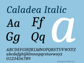 Caladea Italic Version 1.002图片样张