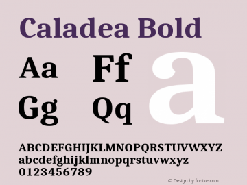 Caladea Bold Version 1.002图片样张