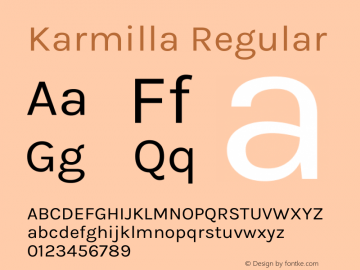 Karmilla Regular Version 1.000图片样张