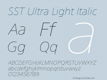 SST Ultra Light Italic Version 1.01, build 10, s3图片样张