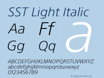 SST Light Italic Version 1.01, build 9, s3图片样张