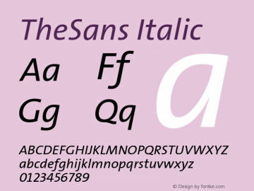 TheSans-Italic Version 1.002 2007图片样张