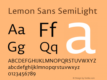 LemonSans-SemiLight Version 2.2图片样张