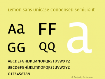 LemonSansUnicase-CondSemiLight Version 2.2图片样张