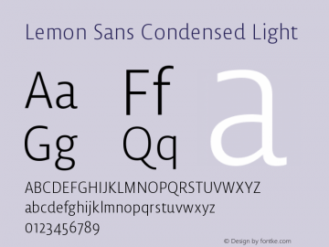 LemonSans-CondensedLight Version 2.2图片样张