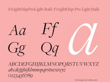 FreightDisp Pro Light Italic Version 3.000图片样张