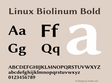 Linux Biolinum Bold Version 1.3.2 ; ttfautohint (v0.9)图片样张