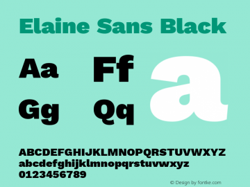 Elaine Sans Black Version 2.001;December 24, 2019;FontCreator 12.0.0.2547 64-bit; ttfautohint (v1.6)图片样张