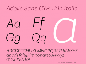 AdelleSansCYRTh-Italic Version 2.001图片样张