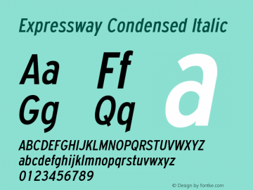 ExpresswayCd-Italic Version 5.000图片样张