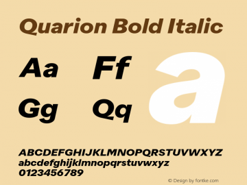 Quarion-BoldItalic Version 1.000 | wf jerry图片样张