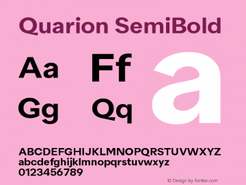 Quarion-SemiBold Version 1.000 | wf jerry图片样张