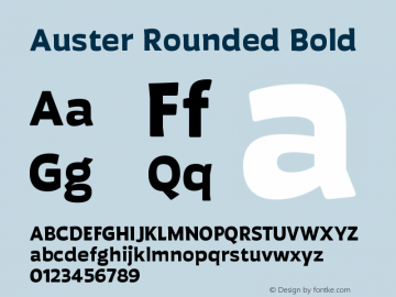 AusterRounded-Bold Version 1.000;PS 001.000;hotconv 1.0.88;makeotf.lib2.5.64775图片样张