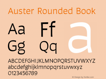 AusterRounded-Book Version 1.000;PS 001.000;hotconv 1.0.88;makeotf.lib2.5.64775图片样张