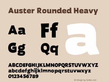 AusterRounded-Heavy Version 1.000;PS 001.000;hotconv 1.0.88;makeotf.lib2.5.64775图片样张