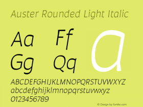 AusterRounded-LightItalic Version 1.000;PS 001.000;hotconv 1.0.88;makeotf.lib2.5.64775图片样张