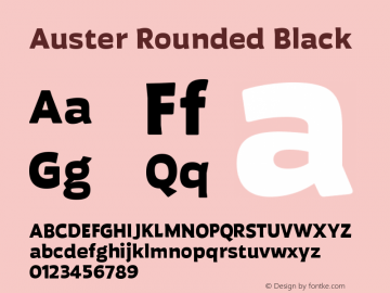 AusterRounded-Black Version 1.000;PS 001.000;hotconv 1.0.88;makeotf.lib2.5.64775图片样张
