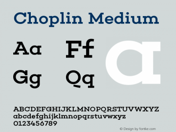 Choplin Medium Version 1.000;PS 001.000;hotconv 1.0.70;makeotf.lib2.5.58329图片样张